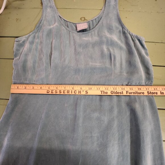 Vintage Rabbit Rabbit Rabbit Sleeveless Dress 12 Teal Rayon Boho Fairy Y2k Artsy - Picture 7 of 10